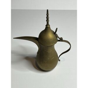Vintage Middle Eastern Brass Dallah Coffee Tea Pot 13.5" Tall